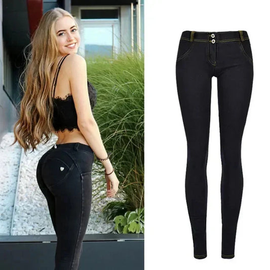 Czarne jeansy push up