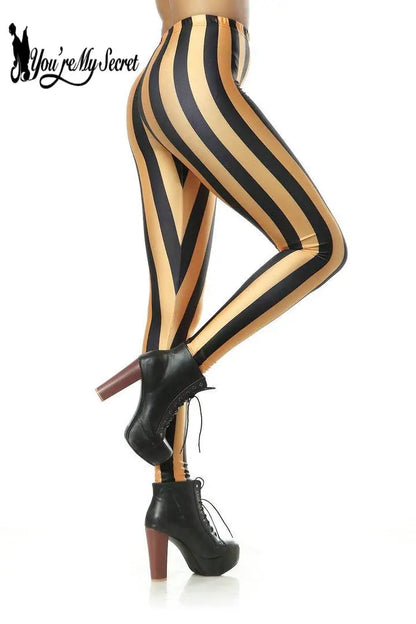High -waisted stripes leggings