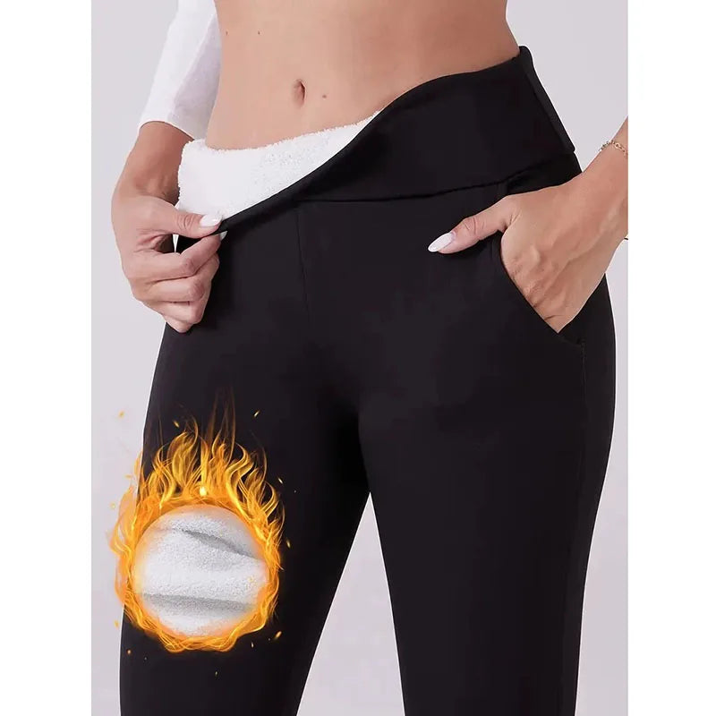 Legginsy ocieplane polarem damskie