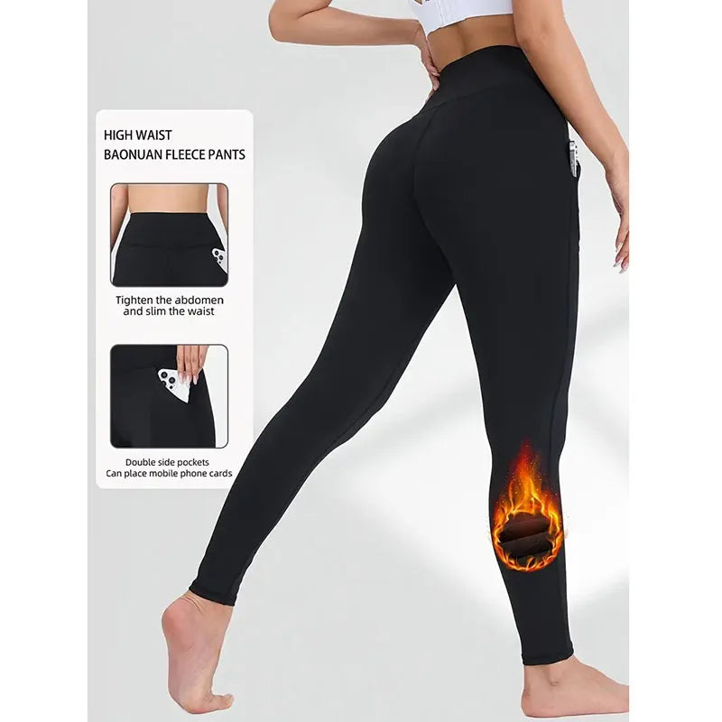 Legginsy ocieplane polarem damskie