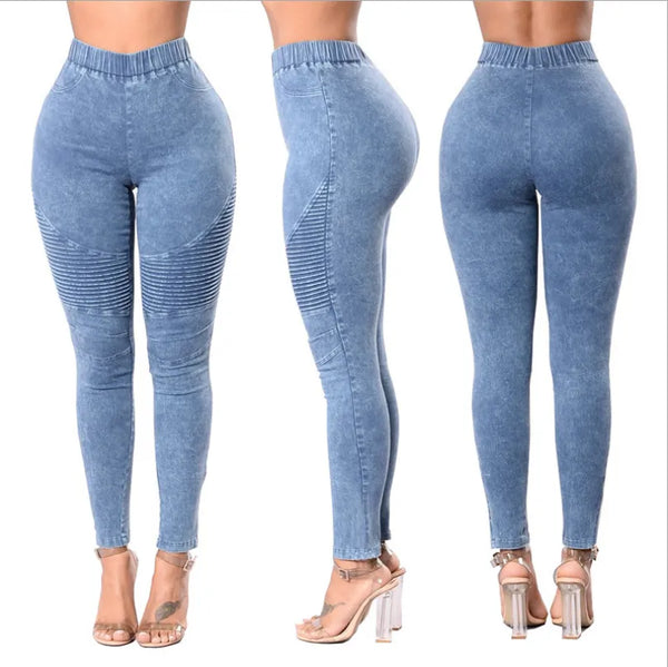Jeansy damskie z wysokim stanem push up
