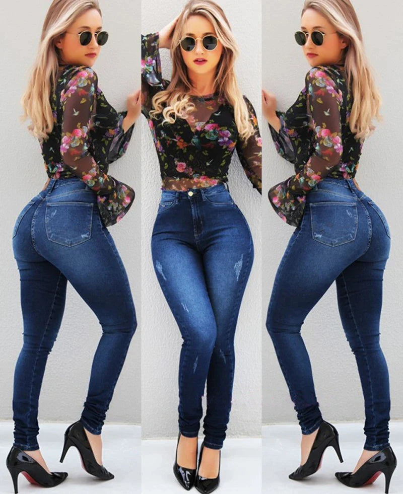 Jeansy wysoki stan push up