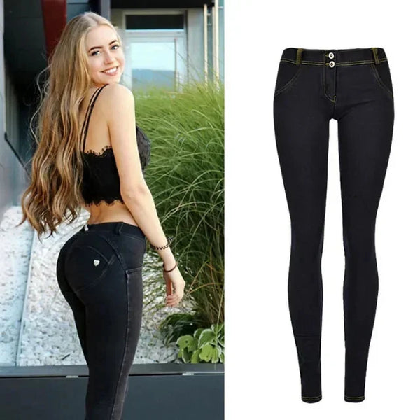 Czarne jeansy push up